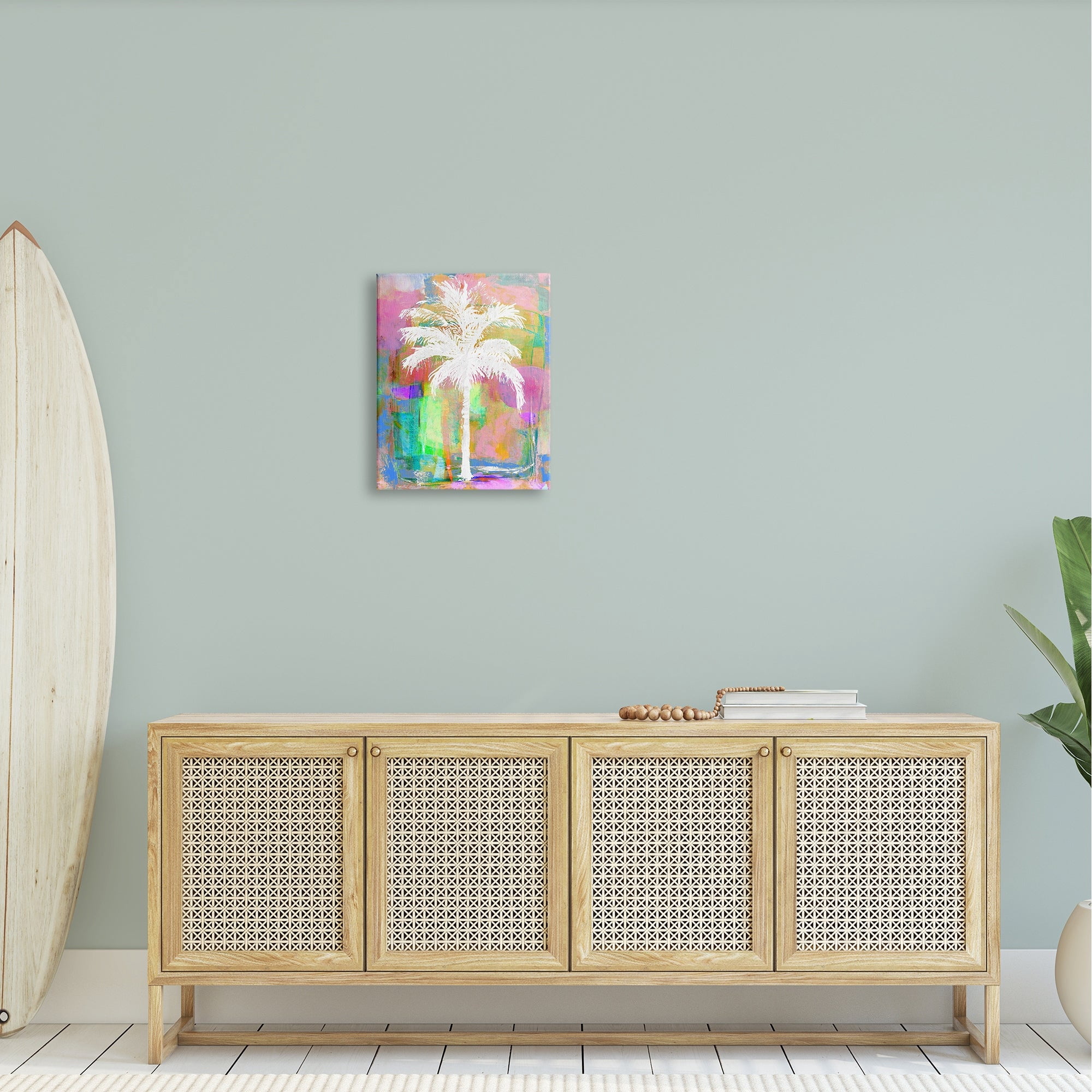 Stupell Industries Modern Palm Tree Silhouette Vivid Blocked Hues Painting Gallery Wrapped Canvas Print Wall Art, Design by Kristen Dew
