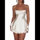 thumbnail image 2 of Mono Elegante de Satén para Mujer, de Verano, Sin Mangas, con Espalda Descubierta, Tirantes Finos y . Champán S, 2 of 7