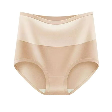 Bigersell Womens Briefs Underwear Clearance High Waist Underwear Women High Cut Panty Style P-54 Cotton Plus Size Panties Ladies Thongs Briefs Mid Waist Women s Briefs Khaki L