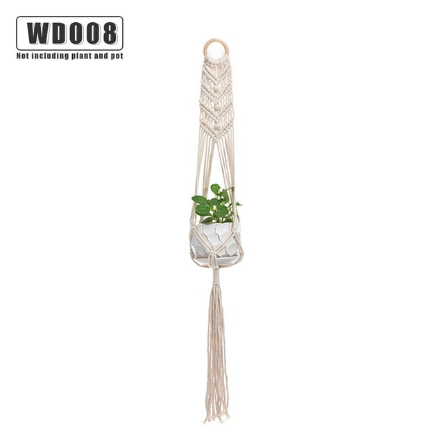 Toystoory Cestas colgantes 100 hechas a mano, soporte para plantas, macramé, colgador de plantas, maceta para colgar en la pared interior, soporte para Jardín y Patio No.08 Toystoory HA001777-08