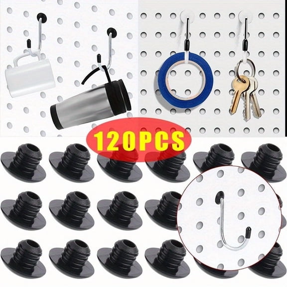 RaoLizhen Pegboard Hook Locks Rubber Black 120 Pack