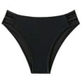thumbnail image 6 of Bikini Briefs for Women High Waisted Seamless Cheeky Thongs Waterproof Hollow Out Ruched Swimwear Bottom, 6 of 7