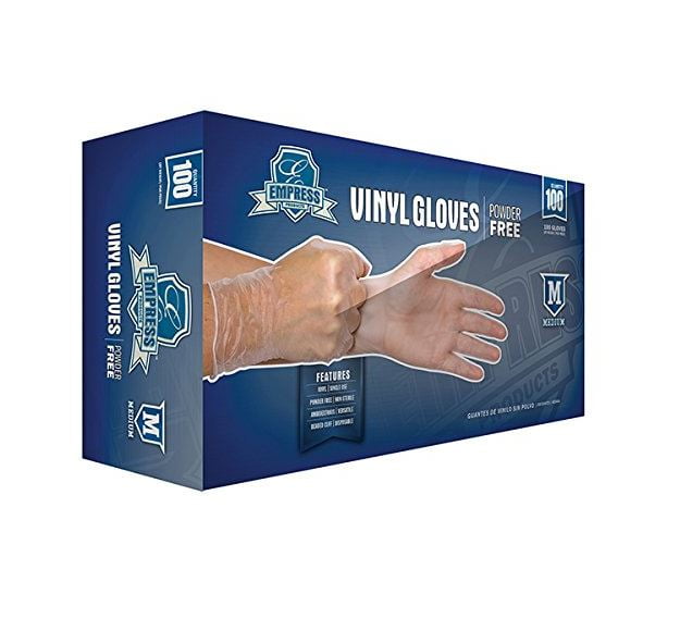 Empress EVPFM4002 Vinyl PowderFree, Multi Purpose Gloves, Medium (Box