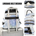 thumbnail image 4 of Fashion Quilted Backpack for Women Lightweight Travel Daypack Casual Bag for Shopping Travel Blue Hydrangea Pattern S, 4 of 7