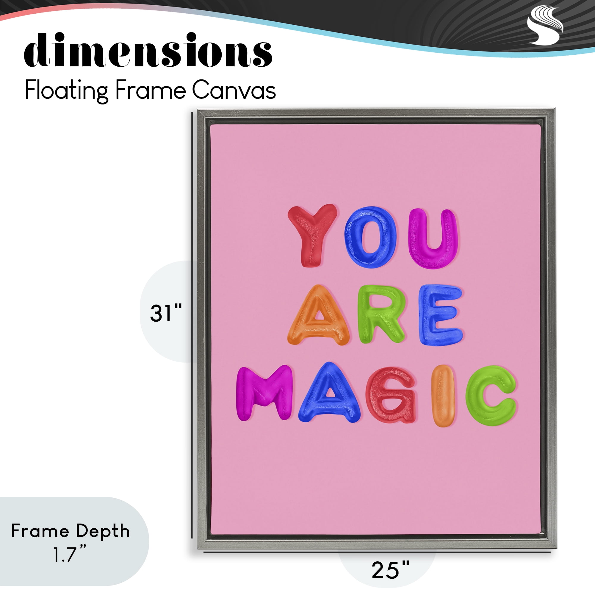 Stupell Industries You are Magic Gummies over Pink Gray Framed Floater Canvas Wall Art, design by LISH Creative