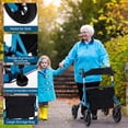 thumbnail image 2 of Giantex All-Terrain Rollator Walker w/ Pneumatic Tires, Foldable Outdoor Walkers, Lightweight Walker for Seniors, Blue, 2 of 6
