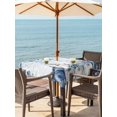 thumbnail image 2 of Outdoor Tablecloth with Umbrella Hole and Zipper, Blue Pumpkin Fall Square Table Cloth 60x60 Inch Waterproof Tablecloth, Thanksgiving Watercolor Eucalyptus Leaves Picnic Table Cover for Patio Camping, 2 of 7