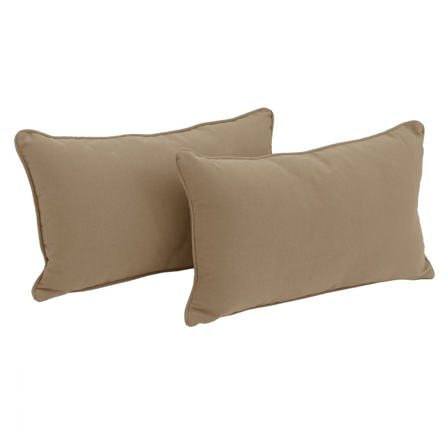20-inch by 12-inch Double-corded Solid Twill Back Support Pillows with Inserts (Set of 2), Navy