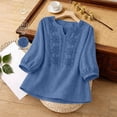 thumbnail image 6 of Womens Plus Size Tops Cotton Linen Genuine Embroidery Casual Breathable Skin Friendly Top, 6 of 6