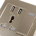 thumbnail image 2 of Panel de Enchufe de Pared BLESIY 2.1A con Tornillos Receptáculo de 3 Interruptor de Salida USB, 2 of 7