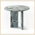 thumbnail image 5 of Grey Blue Natural Marble Coffee Table for Living Room – Ø17.7x15.8 Inch, Easy-Assemble, Unique Veining Decor, 5 of 9