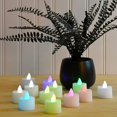 thumbnail image 5 of Paquete de 24 velas candelita sin llama - 7 luces LED de té que cambian de color con pilas - Velas falsas electrónicas - Decoraciones, 5 of 5