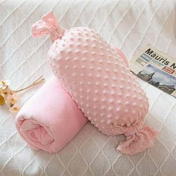 Travel Blanket Pillow-Premium Soft 2 in 1 Airplane Blanket for Long Trips Essentials, Pink