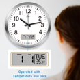 thumbnail image 2 of Reloj de Pared HITO 41 cm Silencioso con Batería, Temperatura y Fecha, 2 of 6