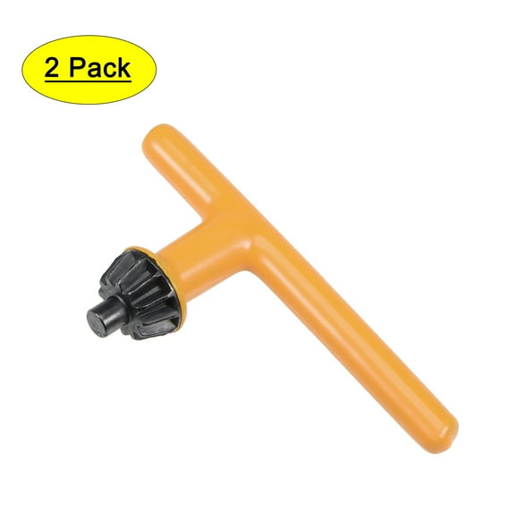 Unique Bargains Drill Chuck Wrench 6mm Dia 12 Teeth for 1.5-13mm Drill Chuck Yellow 2Pcs