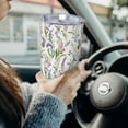 thumbnail image 6 of Lsque Wisteria Flower Pattern 20oz Car Cup with Lid and Straw, Insulated Coffee Cup with Straw Topper, Spill Proof Travel Coffee Mug, Stainless Steel Tumble-Without Straw, 6 of 8
