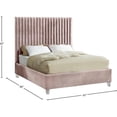 thumbnail image 5 of Meridian Furniture Candace Solid Wood Tufted Velvet Queen Bed in Pink, 5 of 5