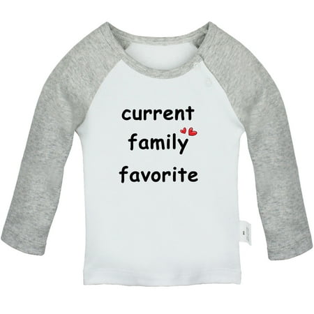 

iDzn Current Family Favorite Funny T shirt For Baby Newborn Babies T-shirts Infant Tops 0-24M Kids Graphic Tees Clothing (Long Gray Raglan T-shirt 18-24 Months)