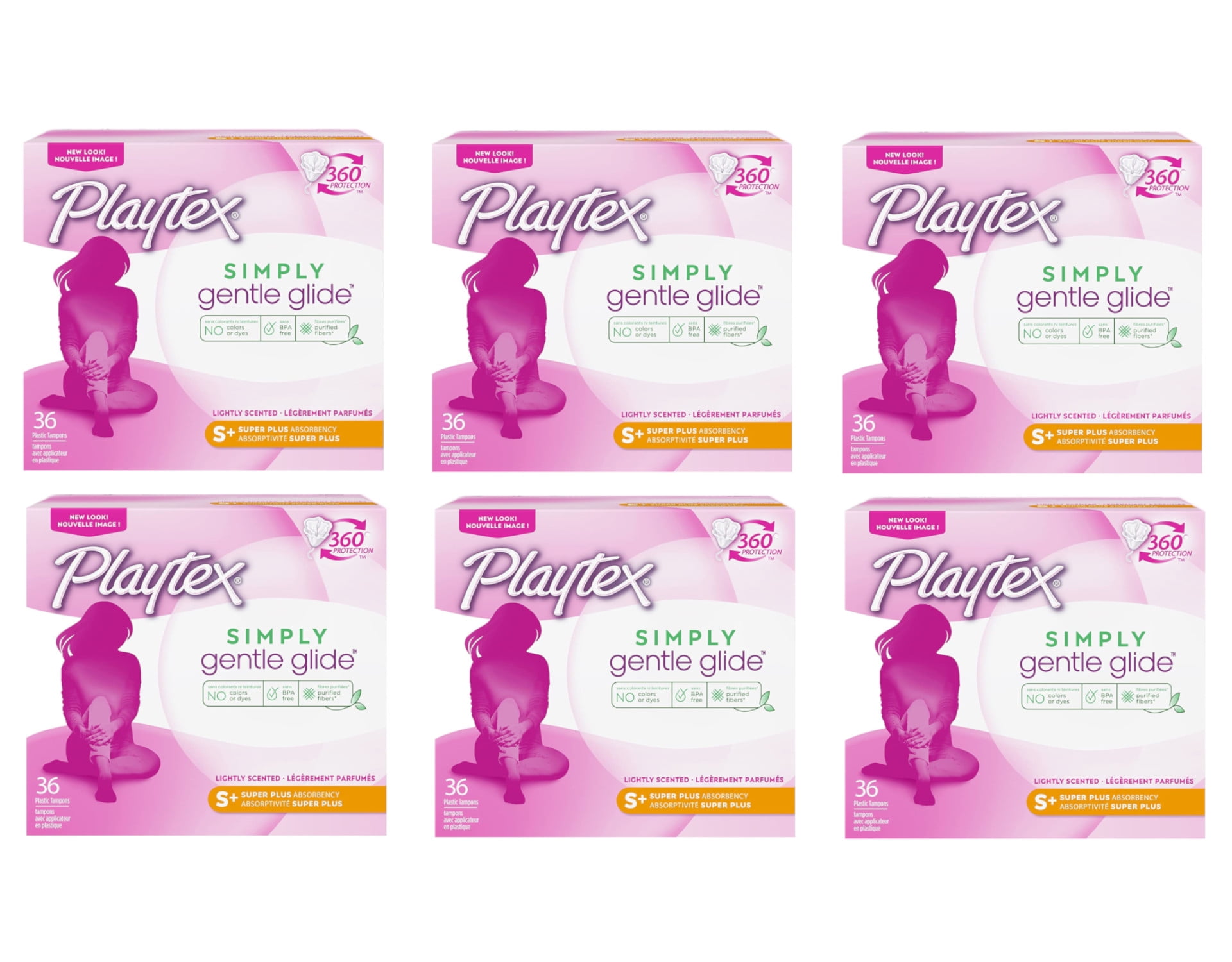 Playtex Simply Gentle Glide Tampons, Lightly Scented, Super Plus, 36