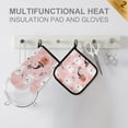 thumbnail image 4 of Yayeee Oven Mitts and Pot Holder Set of 2 Heat Resistant Kitchen Gloves Baking Hot Pad, Pink Halloween Ghosts, 4 of 5