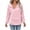 Pink, variant on Women's Diagonal Full- Zip Hooded Windbreaker Jackets Long Sleeve Lightweight Jacket with Zipper Pockets Casual Outerwear,Light Blue,XXXL