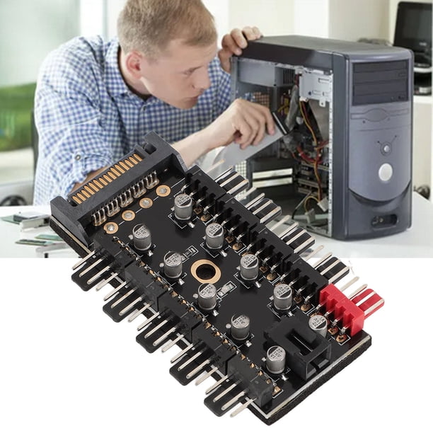 PC Chassis Fan Hub, 10 Port 4 Pin PWM PC CPU Cooling Hub, 12V Cooling ...