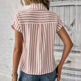 thumbnail image 4 of iHengLiXing Plus Size Spring Tops for Women 2025 Dressy Casual Women's Casual Printed Button Short Sleeve-Neck Pink L, 4 of 7