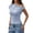 Blue, variant on Fashion Ribbed Slim Fit Asymmetric Off Shoulder Casual Basic Tee Shirt Blouse for Women (Black,S)