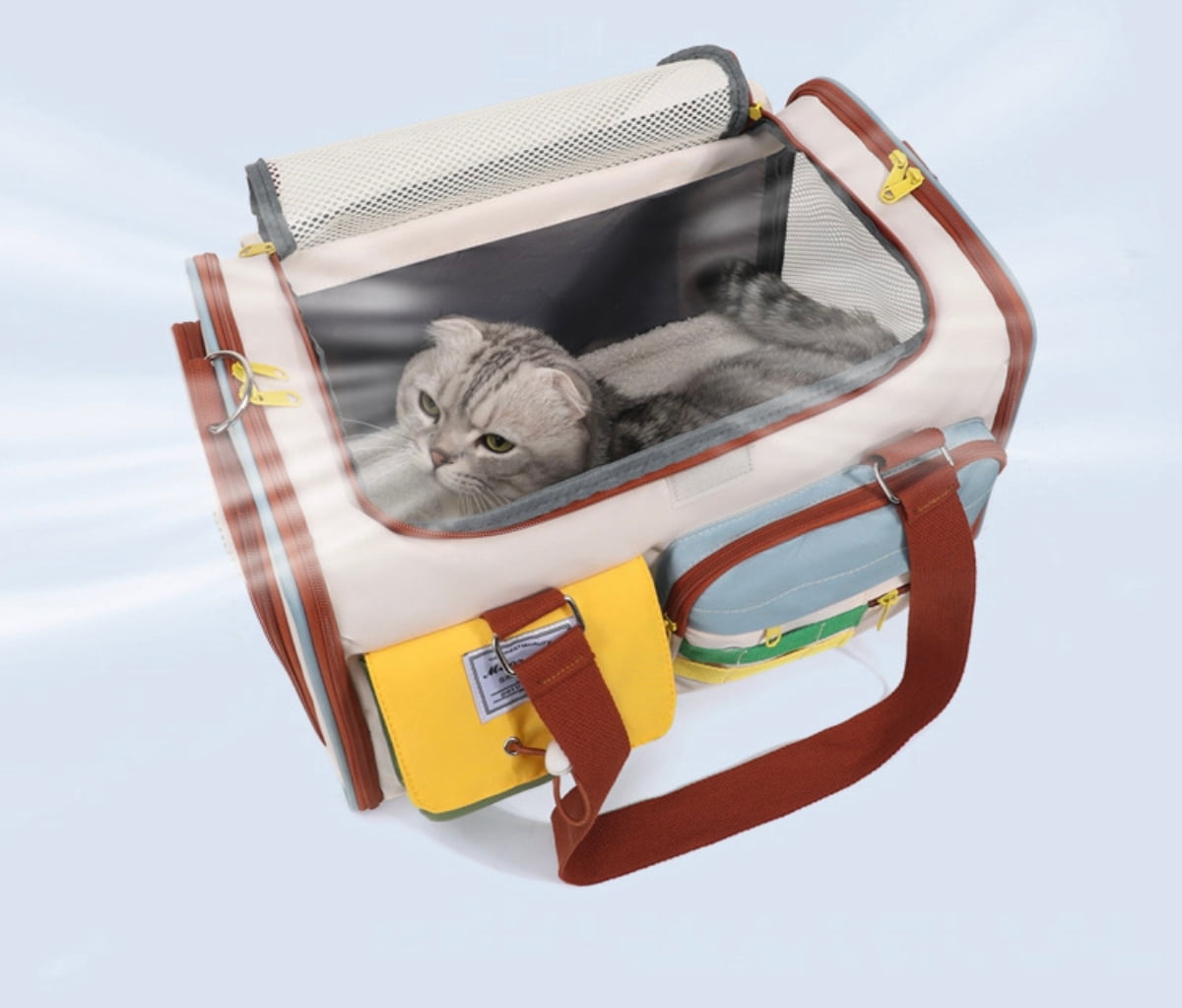 Lando Cat bag Pet Backpack for Cats, Portable Pet Carrier Bag, Comfortable Breathable Large Capacity Single Shoulder Handbag for Pet Accessories