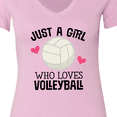 thumbnail image 4 of Inktastic Just a Girl Who Loves Volleyball Women's V-Neck T-Shirt, 4 of 5
