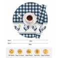 thumbnail image 6 of 15 Inch Round Placemats Set of 6, Farmhouse Blue Plaid Non Slip Heat Insulation PP Table Mats, Vintage Country Cock Checkered Washable Place Mats for Kitchen Dining Party Table Decor, 6 of 7