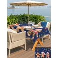 thumbnail image 4 of Outdoor Tablecloth with Umbrella Hole and Zipper, Gingerbread Christmas Rectangle Table Cloth 60x84 Inch Waterproof Tablecloth, Xmas Balls Branches Navy Blue Picnic Table Cover for Patio Camping, 4 of 7