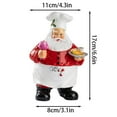 thumbnail image 3 of Mupvlun Desktop Ornament Santa Figurine Tabletop Resin Chef Statue Holding Bread and for Kitchen Dining Indoor Festive B, 3 of 7