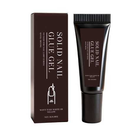 Semi Solid Nail Glue, Quick Drying No Need for UV Lamp Glue Gel Long Lasting for Fake Acrylic Press On Nails, 5ml