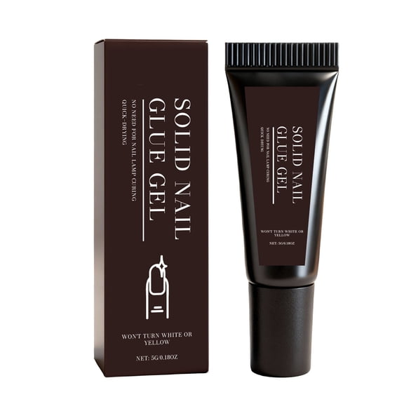 Semi Solid Nail Glue, Quick Drying No Need for UV Lamp Glue Gel Long Lasting for Fake Acrylic Press On Nails, 5ml