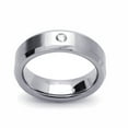 thumbnail image 2 of Men Women 6MM Comfort Fit Tungsten Carbide Wedding Band Single Round 0.06 cttw Diamond Tungsten Ring (4 to 9.5), 5, 2 of 4