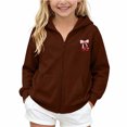 thumbnail image 3 of JAJAHO Girls Zip Up Hoodie Sweatshirt With Pockets Cherry Print Long Sleeve Jacket For Kids 5-14Y, 3 of 6