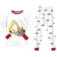 thumbnail image 6 of xaweyi Toddler Boys Vehicle Theme Two Piece Pajama 2T 3T 4T 5T 6T 7T 8T Long Sleeve Crew Neck Top and All Over Print Jogger Sleep Pants, 6 of 8
