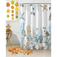 thumbnail image 3 of Coastal Shower Curtain Set ，Waterproof Fabric Shower Curtains Thanksgiving Pumpkin Starfish Coral White Shower Curtains for Bathroom,Bathroom Decor 72"x78", 3 of 7