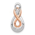 thumbnail image 1 of Diamond2Deal 10K Two-tone Gold Diamond Double Infinity Chain Slide Pendant for Women, 1 of 4