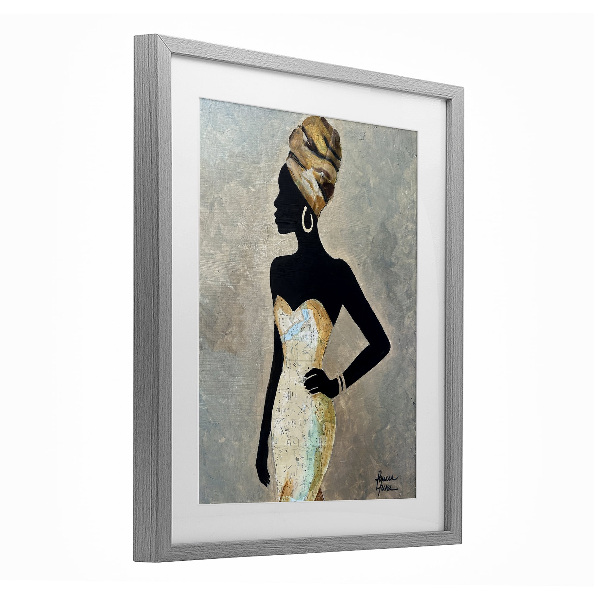 Stupell Industries Motherland Muse Fashion Portrait Gray Framed Print Under Glass, design by Lauren Luna