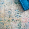 thumbnail image 6 of SAFAVIEH Sequoia Keith Abstract Polyester Machine Washable Area Rug, Green/Pink, 6'7" x 6'7" Round, 6 of 8
