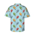 thumbnail image 3 of Goofa Modern Ice Cream Hawaiian Shirt for Men, Unisex Summer Beach Casual Short Sleeve Button Down Shirts,Aloha Tropical Floral print shirt-, 3 of 9