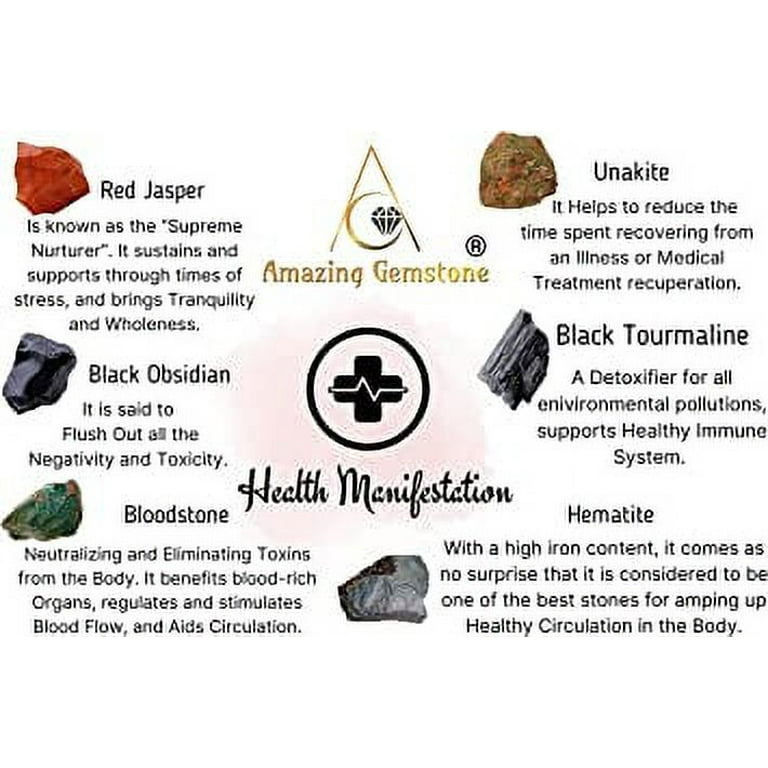 Health Crystal Stone Set Jasper Black Obsidian Black Tourmaline