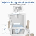 thumbnail image 3 of CELTOSS Ergonomic Office Chair, High Back Flip-Up Armrests Design, Adjustable Mesh Headrest and Lumbar Support, Beige, 3 of 14