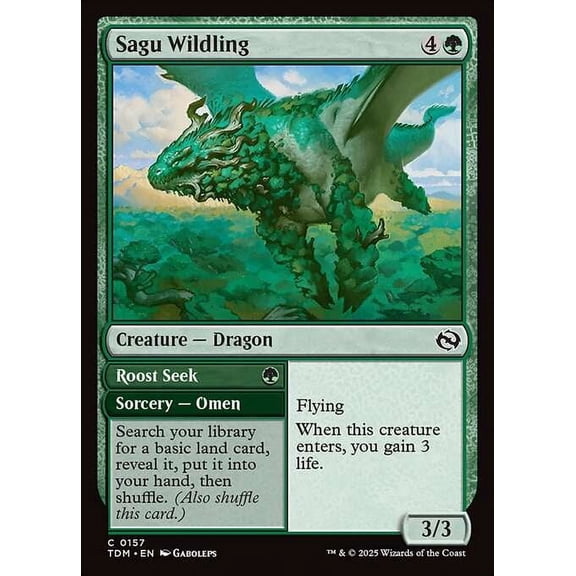 MtG Tarkir: Dragonstorm Common Sagu Wildling // Roost Seek (FOIL) #157