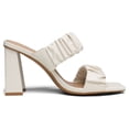 thumbnail image 2 of Dream Pairs Women Fashion Square Toe High Heel Sandals Chunky Slip On Mules Open-Toe Strap Pump Sandals SDHS2209W WHITE Size 6.5, 2 of 4