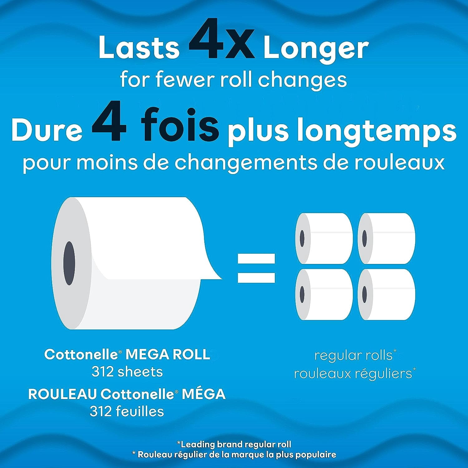 Cottonelle Ultra Clean Toilet Paper, 12 Mega Rolls, 312 Sheets per Roll