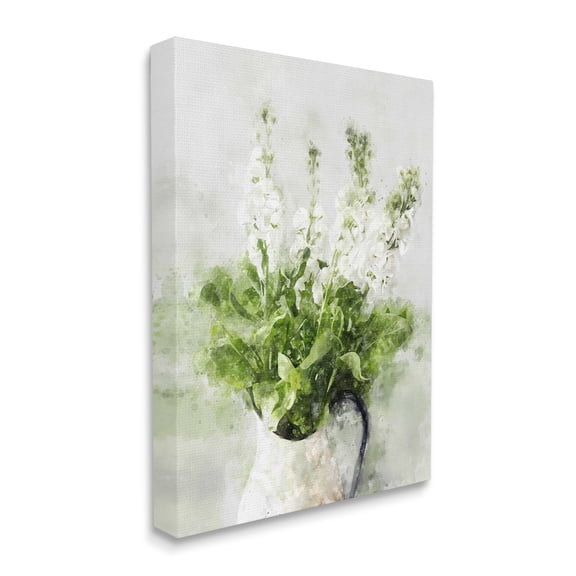 Stupell Industries Blooming White Florals in Cacti Field Desert Plants Botanical & Floral Painting Gallery Wrapped Canvas Print Wall Art, 16 x 20
