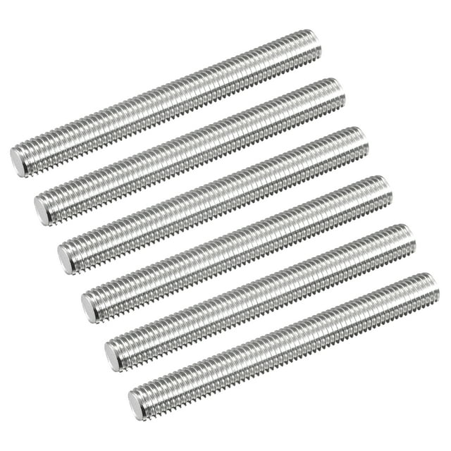 Tige Entièrement Filetée M12 x 110mm Pas de Filetage 1.75mm Acier Inoxydable 304 Tiges Filetées à Droite 6 Pack